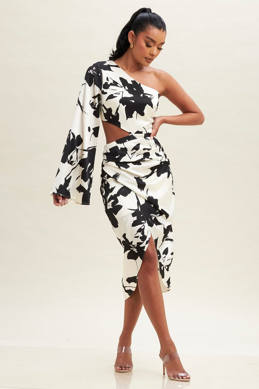 The Yve One Shoulder Midi Dress