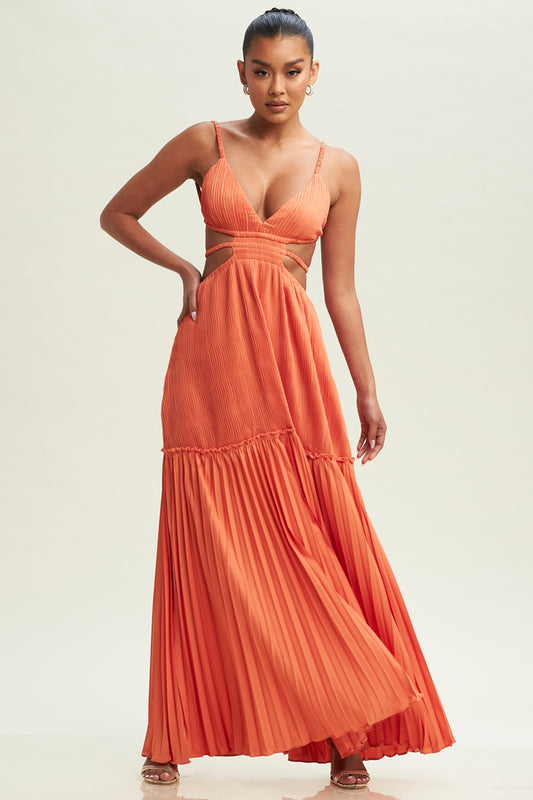 Orange Cutout Maxi Dress