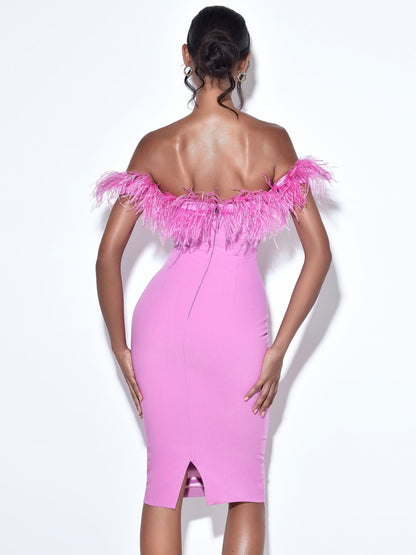 The Sheera Off-the-Shoulder Feather Corset